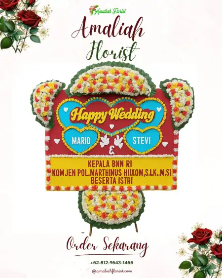 Papan Bunga Pernikahan Blang Cut